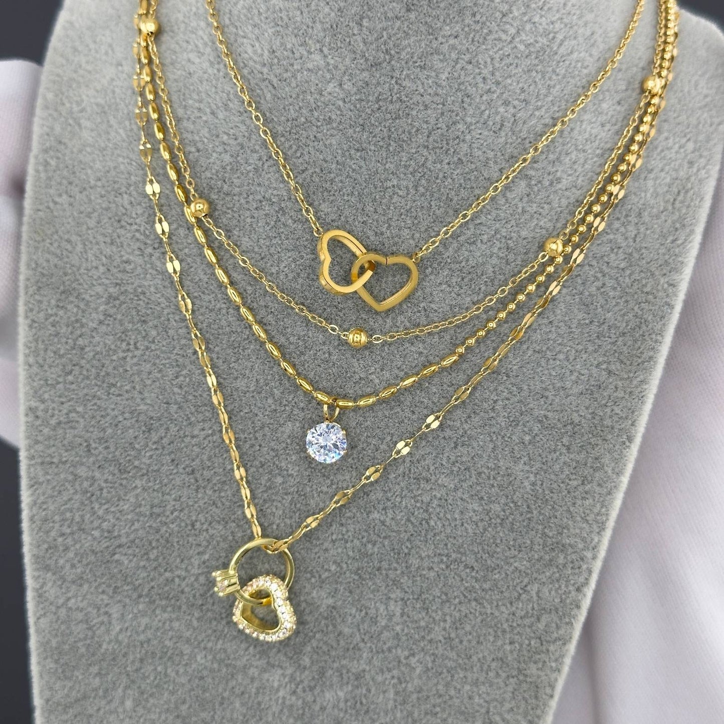 Collar doble corazón