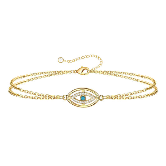 Pulsera ojo doble cadena