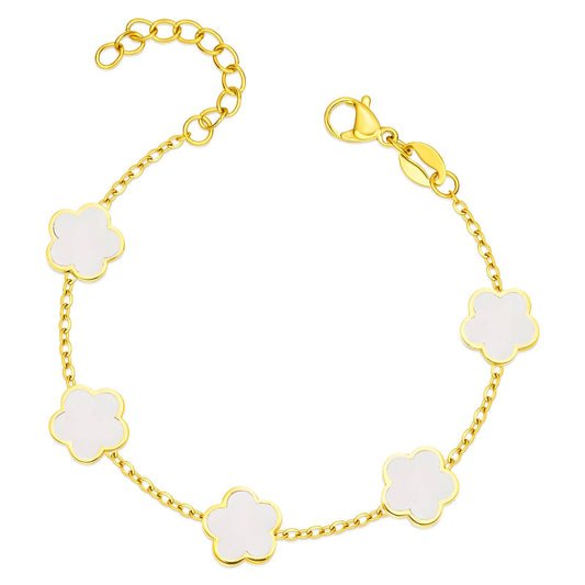 Pulsera flor blanca